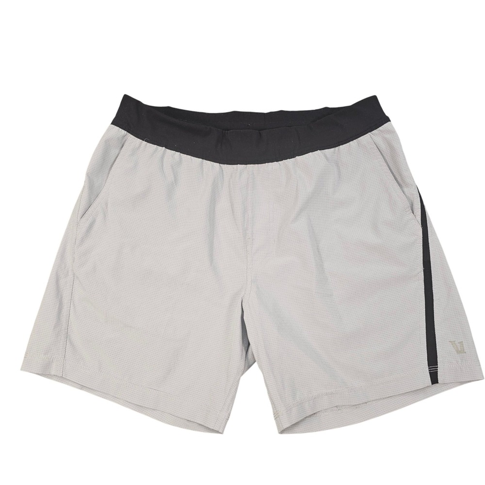 Men's Light Gray Athletic Shorts with Black Waistband